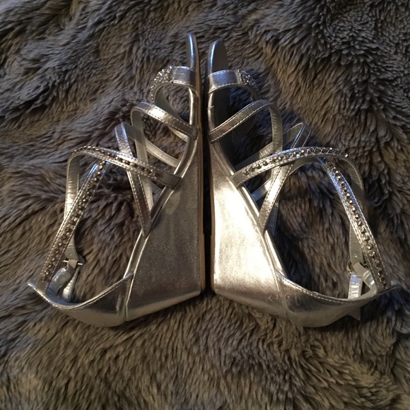 Silver Rhinestone Wedges - Picture 3 of 8